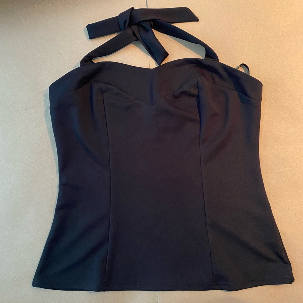 Belle Poque Women's Halter Tie Tops Sweetheart Neck Slim Tees 1950s Pin-Up Style